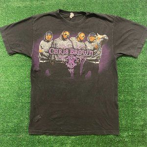 Vintage Y2K Chris Brown T-Shirt R&B Rap Hip Hop 2000s Streetwear